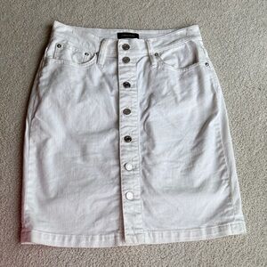 J. Crew White Button-Front high waisted mini skirt